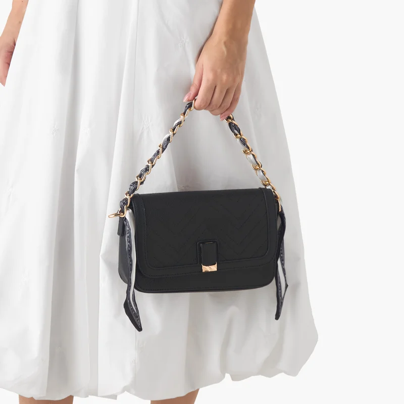 Sasha Sasha-SAM-Promo-WW-Crossbody bag w/flap opening & mini pouch-Black-Q2-AW25